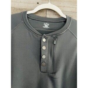 QOR Gray Henley Shirt Polartec Performance Made in El Salvador Mens XL